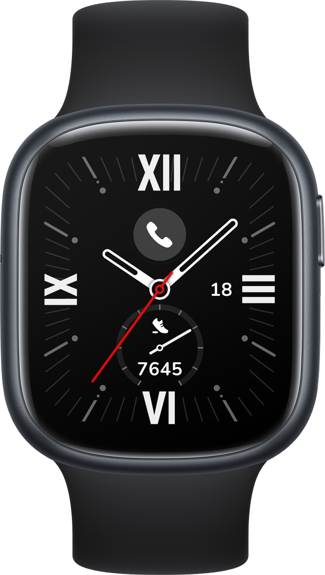 Huawei HONOR Watch 4 - Aluminiumlegierung - intelligente Uhr mit Riemen - Silikongummi - Handgelenkgröße: 150-200 mm - Anzeige 4.4 cm (1.75) (5502AARL)
