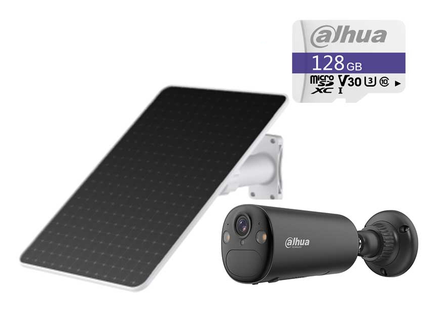 DAHUA KIT-EURIPC-BF4CP-4G-0210B-XL-grauM0508 4MP Netzwerkkamera Solarüberwachungssystem mit fester Brennweite, WLAN-Funktion und Akku