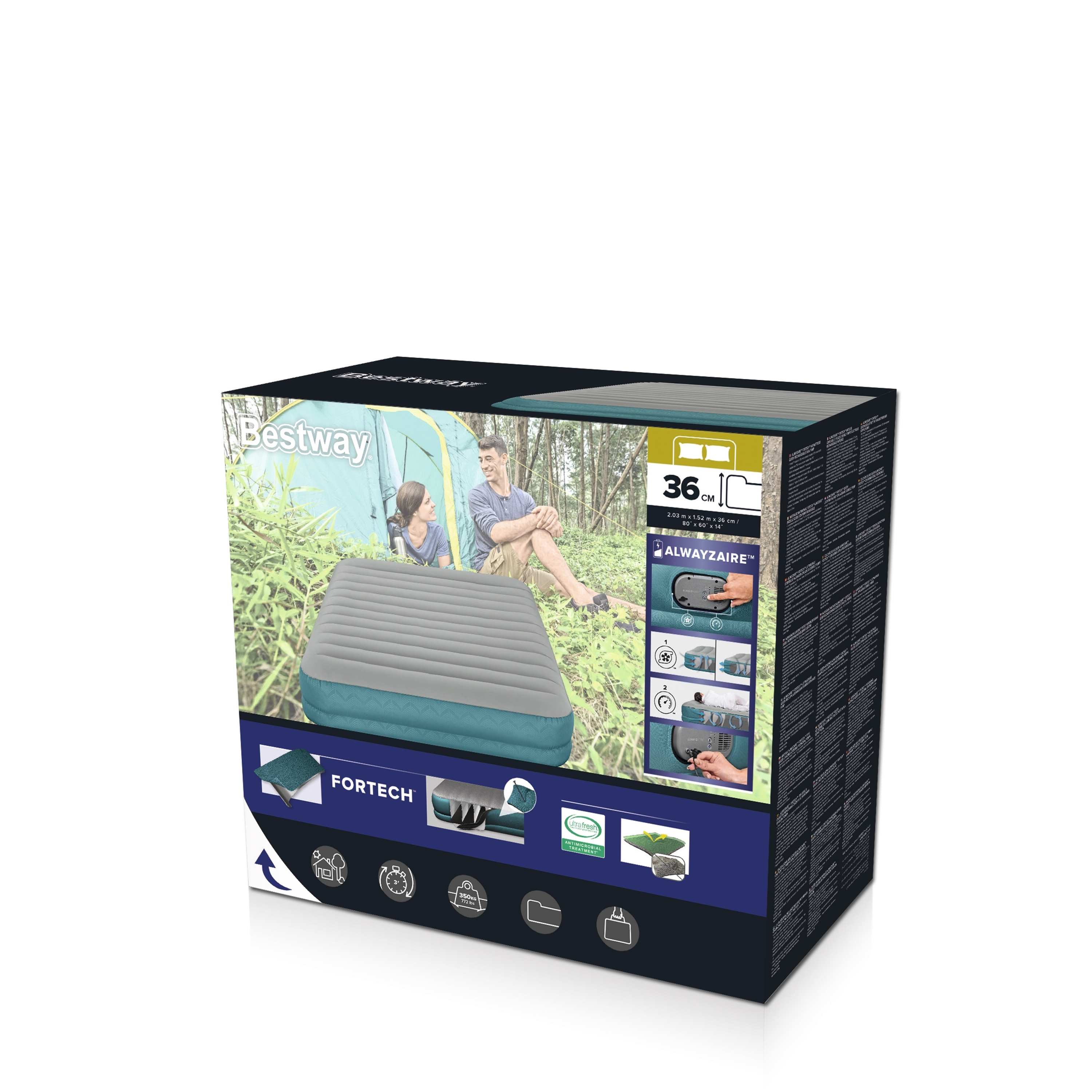 Bestway AlwayzAire® Fortech® Doppelluftbett mit akkubetriebener Doppelpumpe