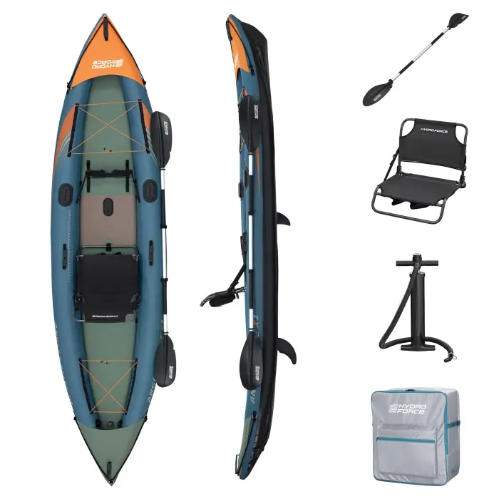 Bestway 65197 Hydro Force Angler Elite Angelkajak Set mit Sitz 380 cm Kayak
