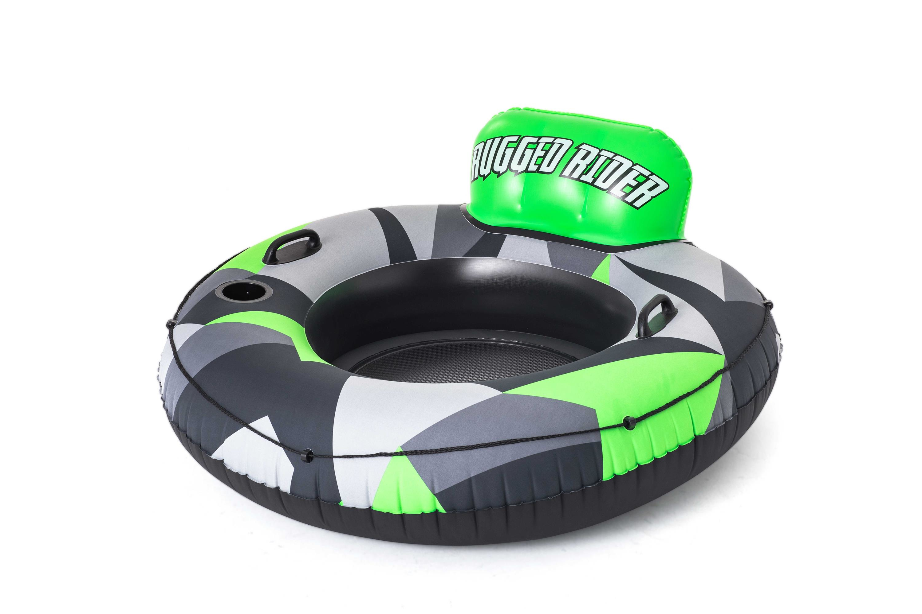 Bestway 43280 Schwimmring Rugged Rider I Ø135cm mit Lehne Getränkehalter Mesh