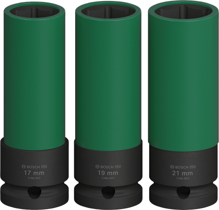 Bosch PRO Impact Steckschlüsseleinsatz-Set 1/2 3-teilig schwarz tief mit (2608003033)