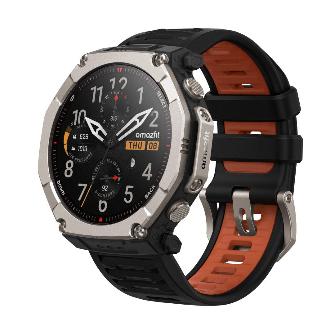 Amazfit T-Rex Ultra 2 Black Magma Smartwatch (Herzfrequenzmessung, Schrittzähler)