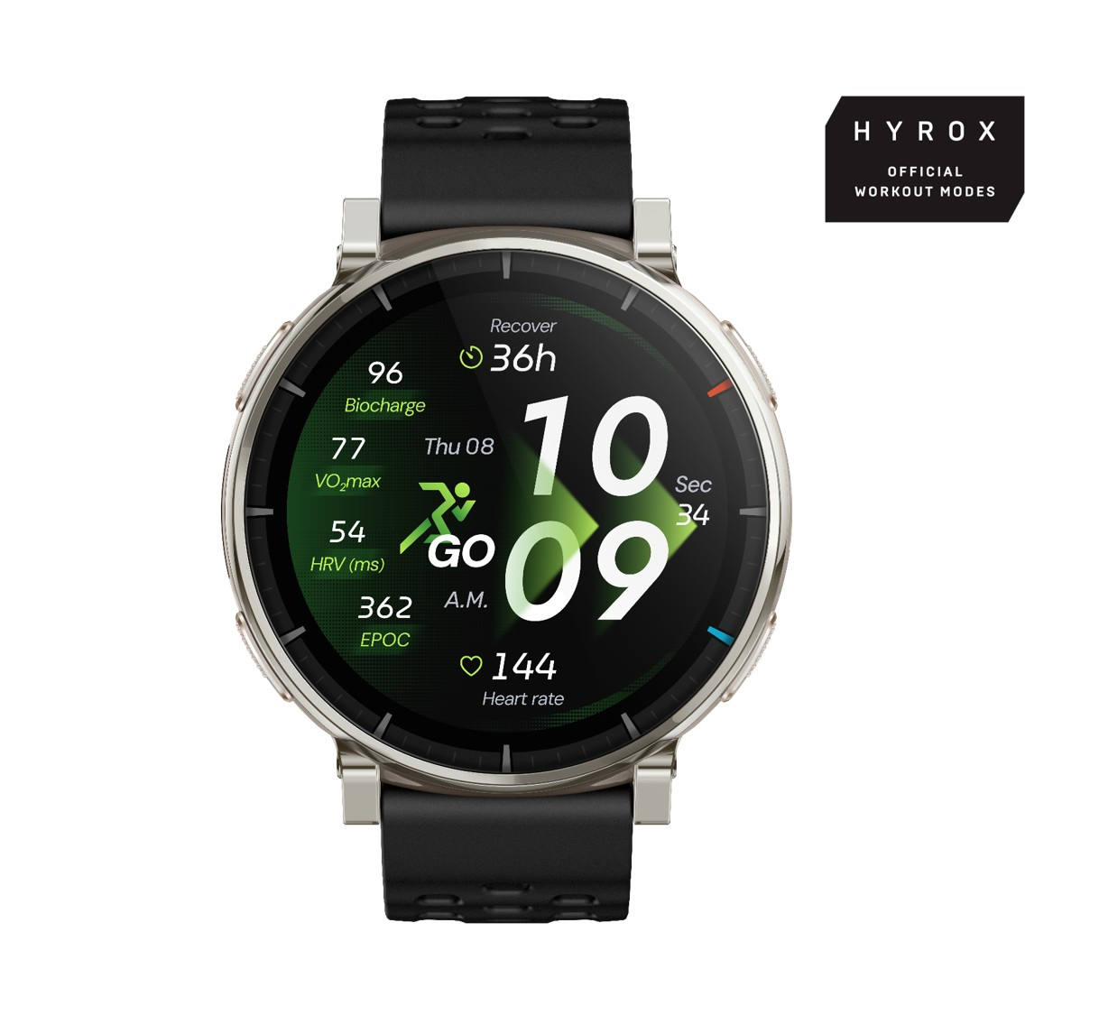 Amazfit Active 3 Premium Black Smartwatch HYROX-Modus (W2558GL1N)