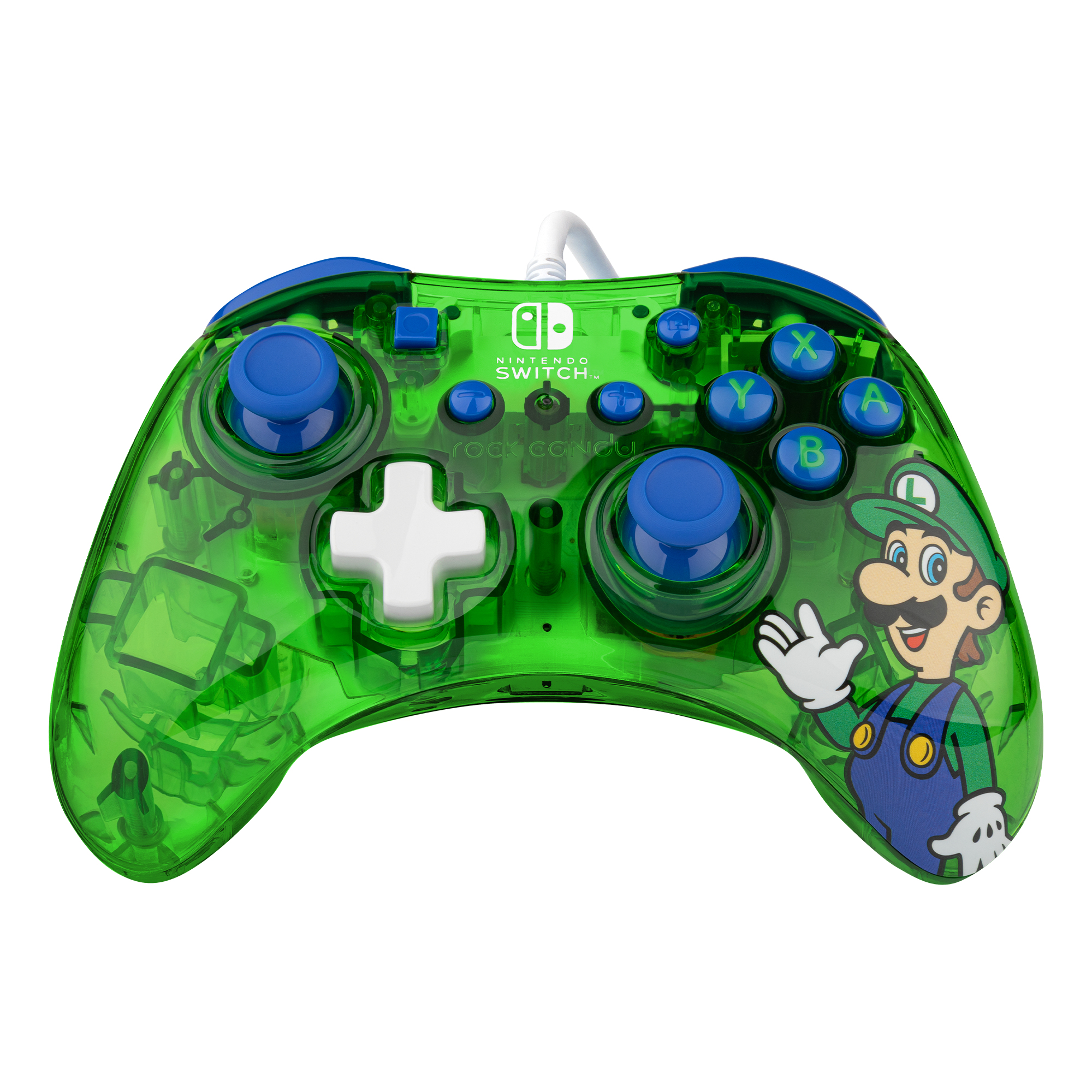 Nintendo Switch - Wired Controller #Rock Candy Luigi grün [PDP] (OVP beschädigt) (gebraucht) NEUWERTIG