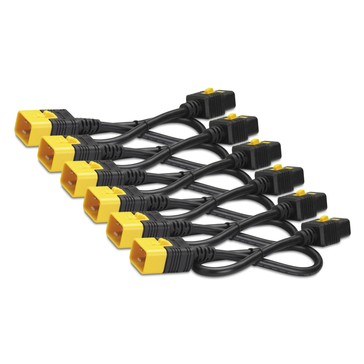 APC AP8712S Stromkabel-Set (6 Stück), mit Verriegelung, C19 auf C20, 0,6 m