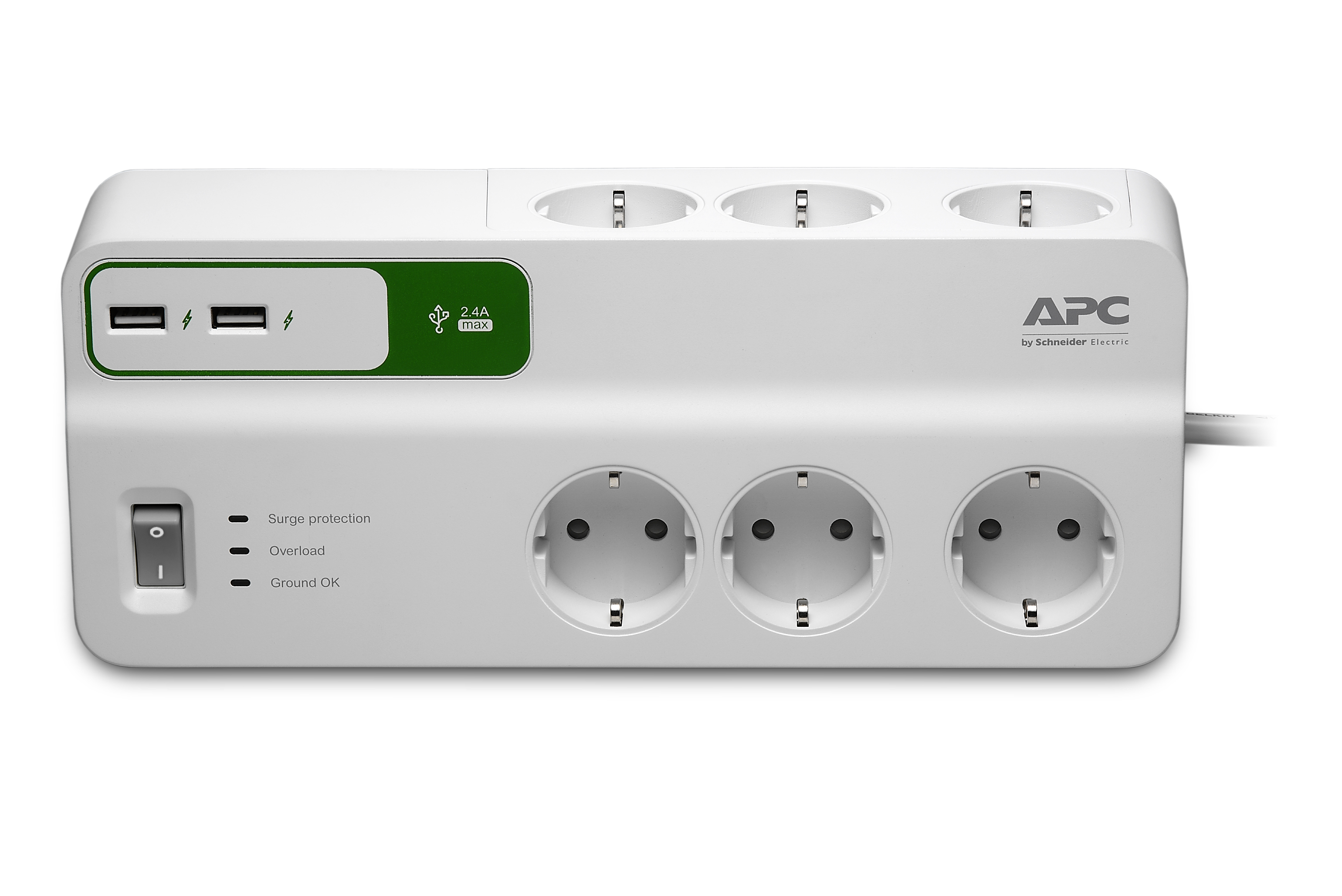Schneider Electric APC Essential SurgeArrest 6 outlets 5V,2.4A 2 port
