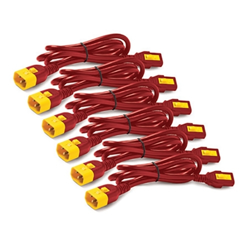 APC - Stromkabel - power IEC 60320 C13 Verriegelung zu IEC 60320 C14 Verriegelung - 60cm - Rot (Packung mit 6) - für P/N: SCL500RMI1UC, SCL500RMI1UNC, SMT3000I-AR, SMT3000R2I-AR, SMTL750RMI2UC, SRT1500RMXLI (AP8702S-WWX340)