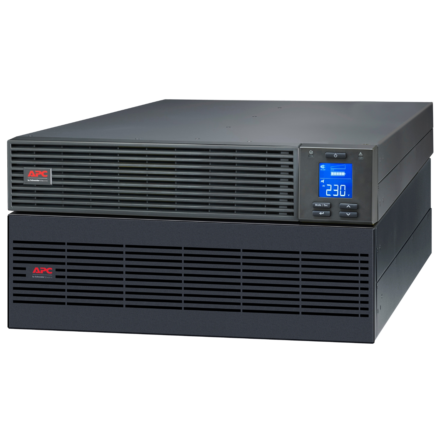APC Easy UPS On-Line SRV - USV (Rack - einbaufähig) - Wechselstrom 230 V - 5000 Watt - 5000 VA - 9 Ah - USB, RS-232 - Ausgangsanschlüsse: 1 - 5U - RAL 7010 - mit Rail-Kit (SRV5KRILRK)