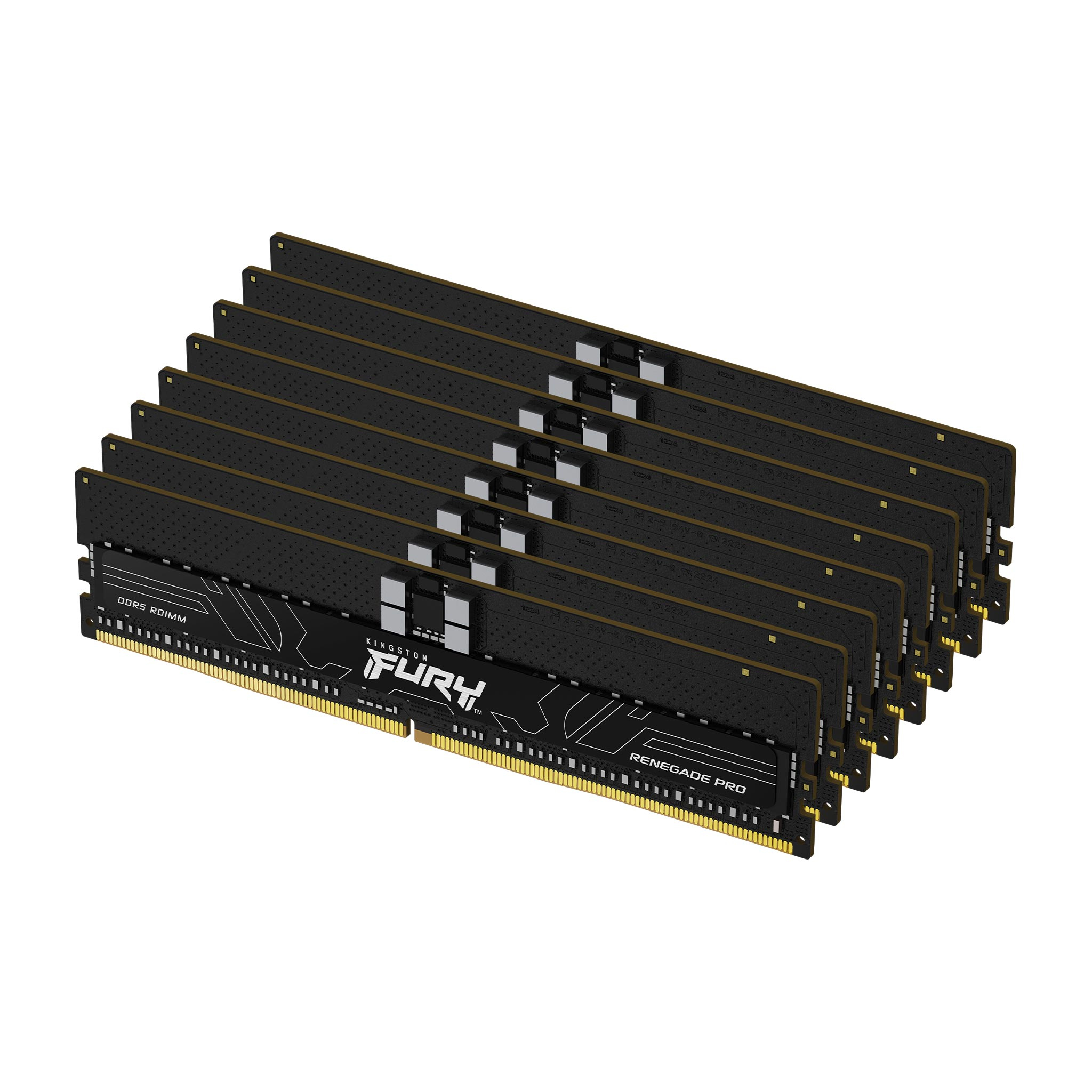 Kingston FURY Renegade Pro - DDR5 - Kit - 128 GB: 8 x 16 GB - DIMM 288-PIN - 6000 MHz / PC5-48000 - CL32 - 1.35 V - registriert - on-die ECC - Schwarz (KF560R32RBEK8-128)