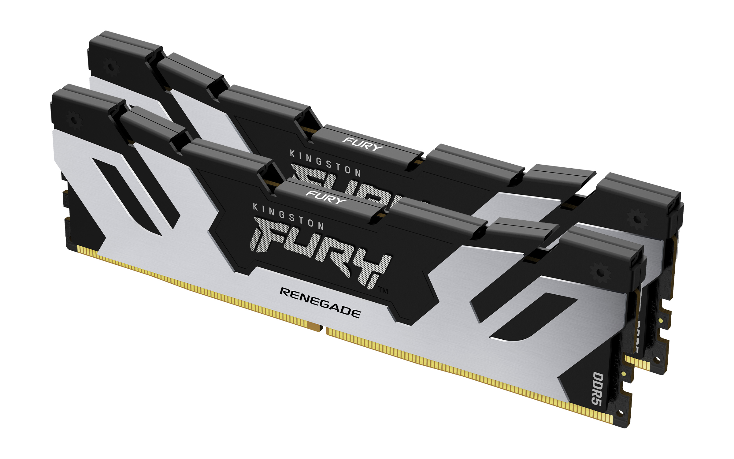 Kingston FURY Renegade - DDR5 - Kit - 48 GB: 2 x 24 GB - DIMM 288-PIN - 4200 MHz / PC5-67200 - CL40 - 1.45 V - ungepuffert - on-die ECC - Schwarz, Silber (KF584CU40RSK2-48)