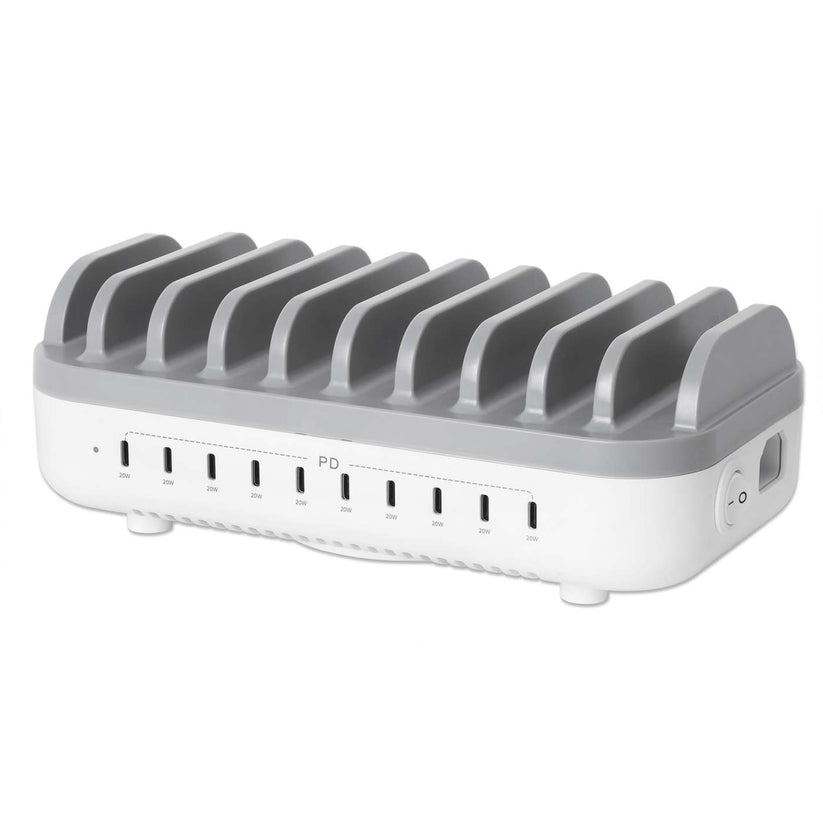 MANHATTAN 10-Port USB-Power Delivery-Ladestation 200W (102766)