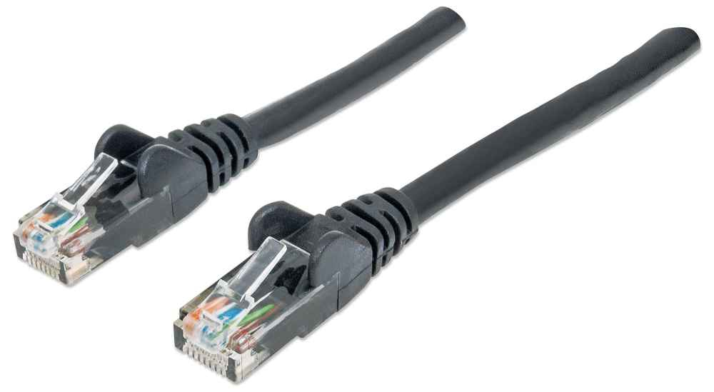 Patchkabel RJ45 U/UTP Cat6 (1 m) schwarz Hebelschutz