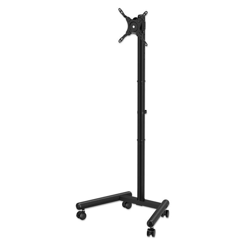 MANHATTAN Kompakter TV- und Monitorständer auf Rollen 33,02-127 cm 13-50 Zoll neigbar und höhenverstellbar trägt bis zu 20kg schwarz (462464)