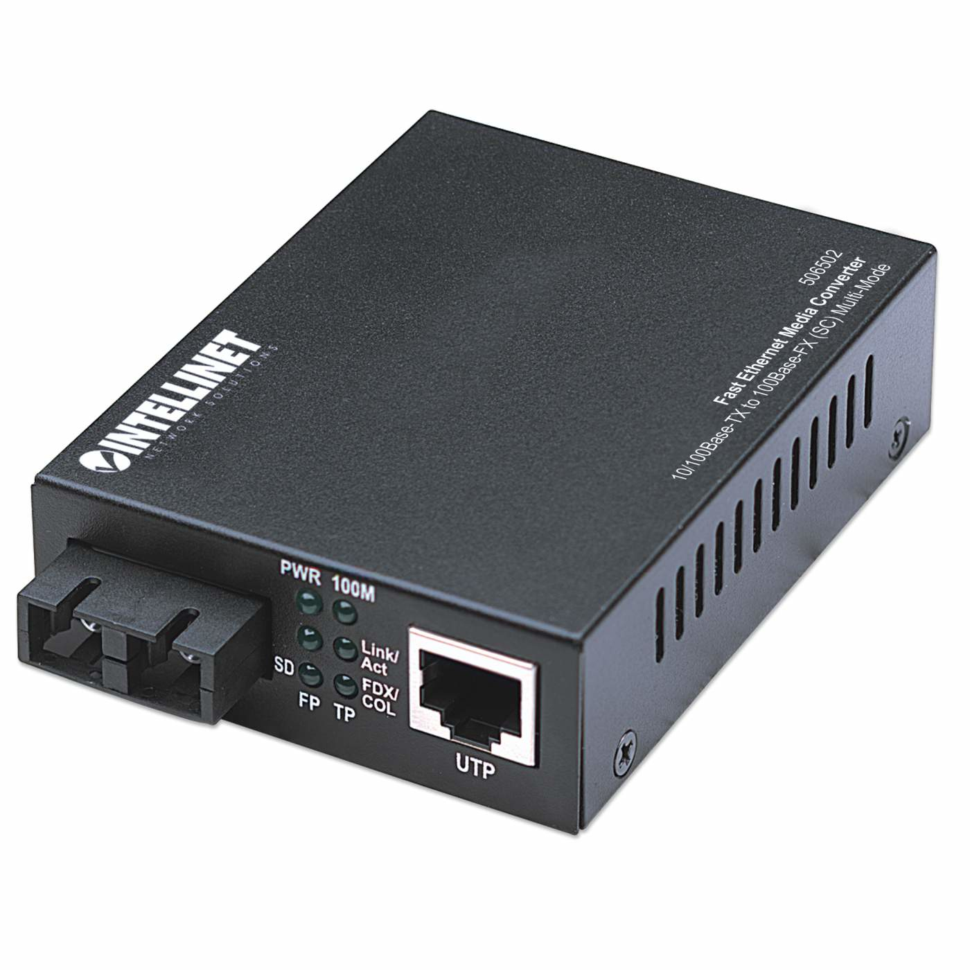 Medienkonverter Fast Ethernet schwarz bis 2 km, Multimode