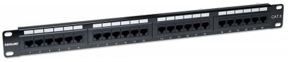 Patchpanel 1HE 24-Port Cat6 UTP schwarz