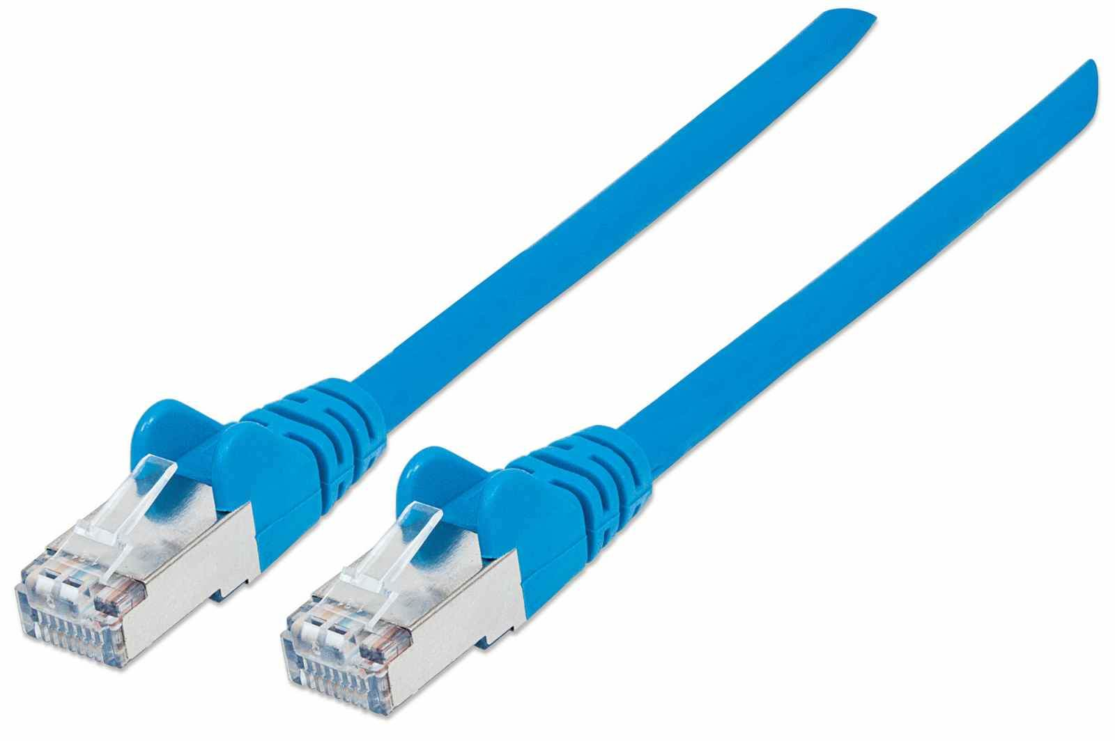 Patchkabel mit Cat7-Rohkabel S/FTP blau (0,5m)