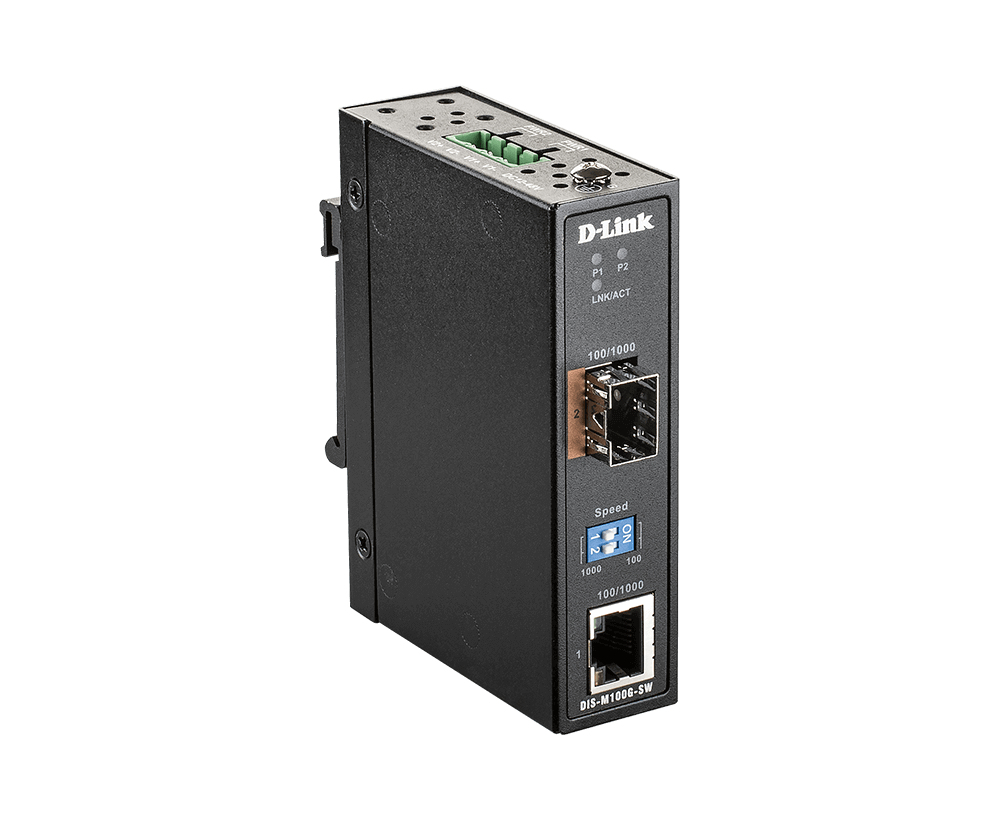 D-Link DIS-M100G-SW, Gigabit Ethernet Industrial SFP Konverter