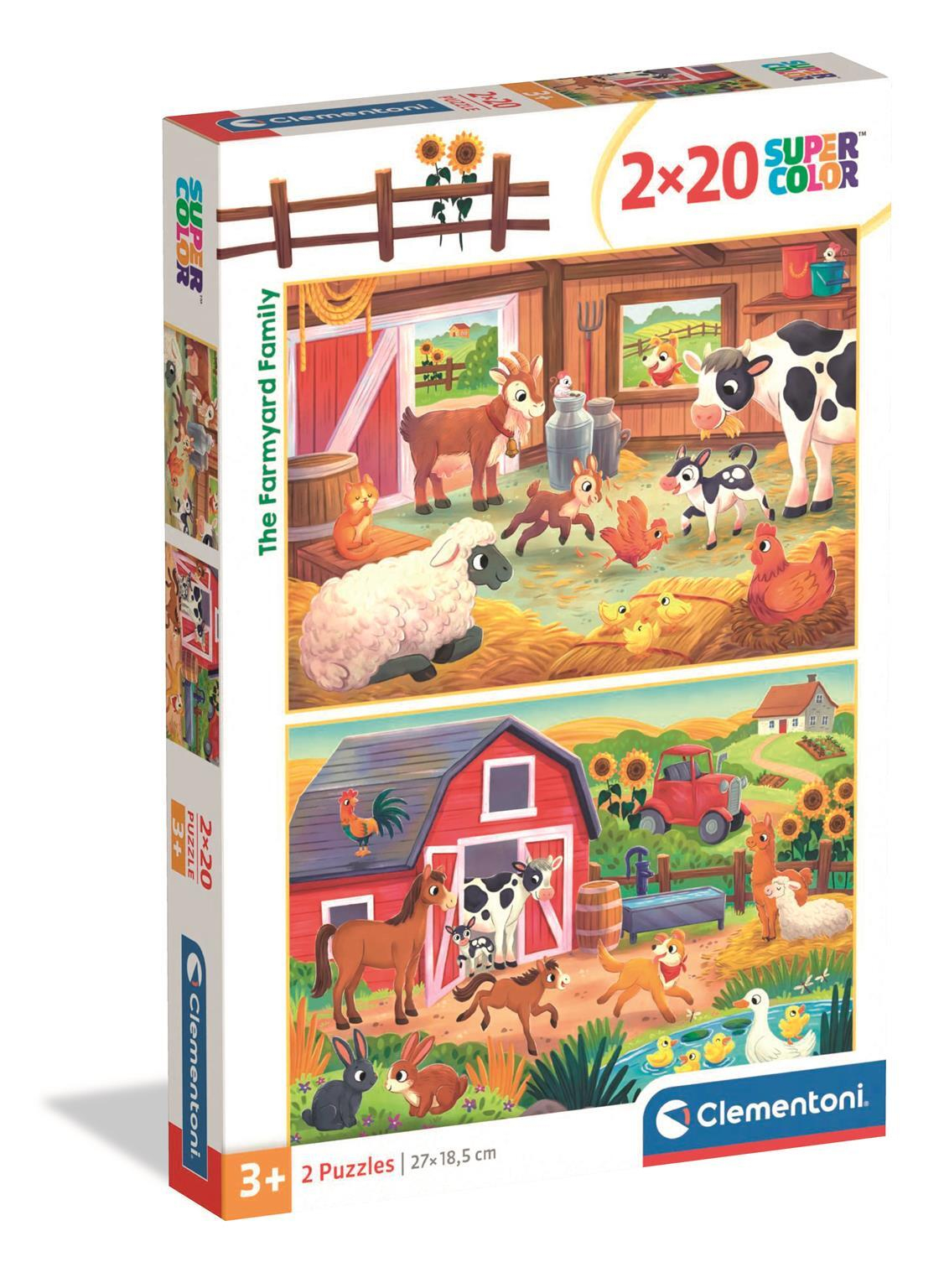 Clementoni 2 Puzzles - The Farmyard Family 20 Teile Puzzle Clementoni-24818