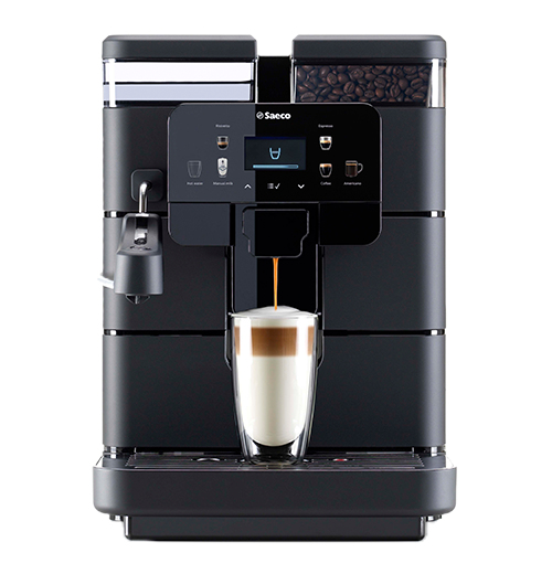 Saeco Kaffeevollautomat New Royal Plus, für Bohnen, 1400 W, bis 2,5 l/600 g, Milchaufschäumer, höhenverstellbarer Auslauf für 2 Tassen, USB, schwarz