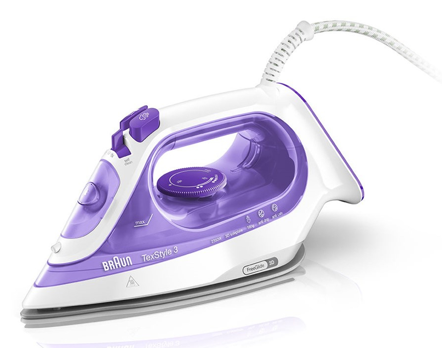 Braun TexStyle 3 Trocken- & Dampfbügeleisen 2350 W Violett - Silber - Weiß (SI 3042 VI)