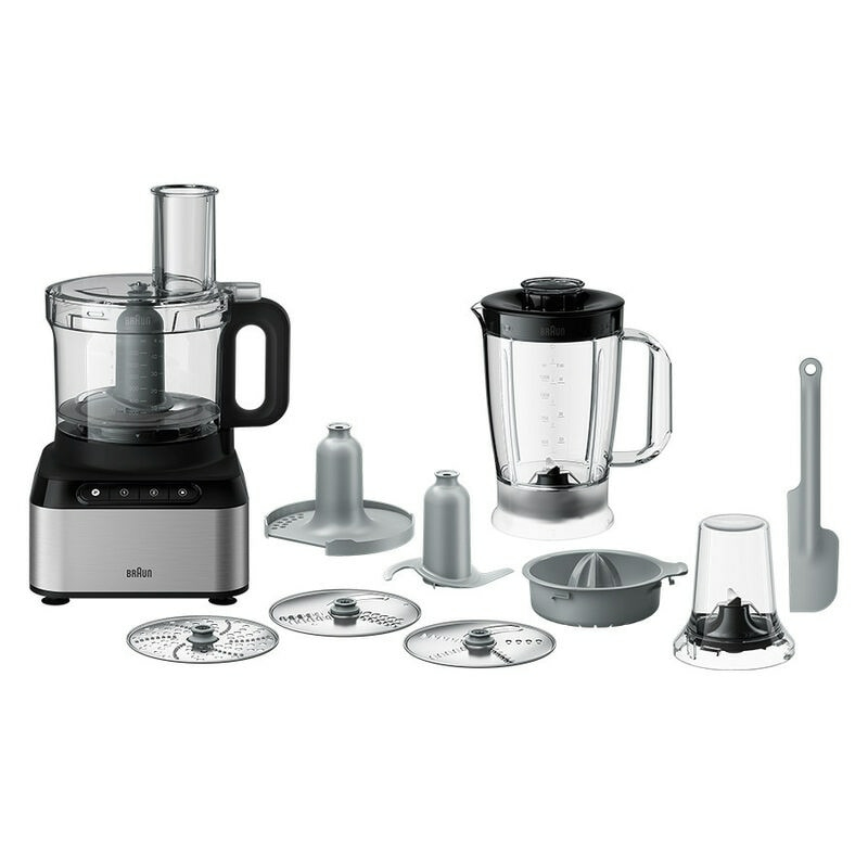 BRAUN FP 3233SI PurEase Kompakt-Küchenmaschine Gebürsteter Edelstahl