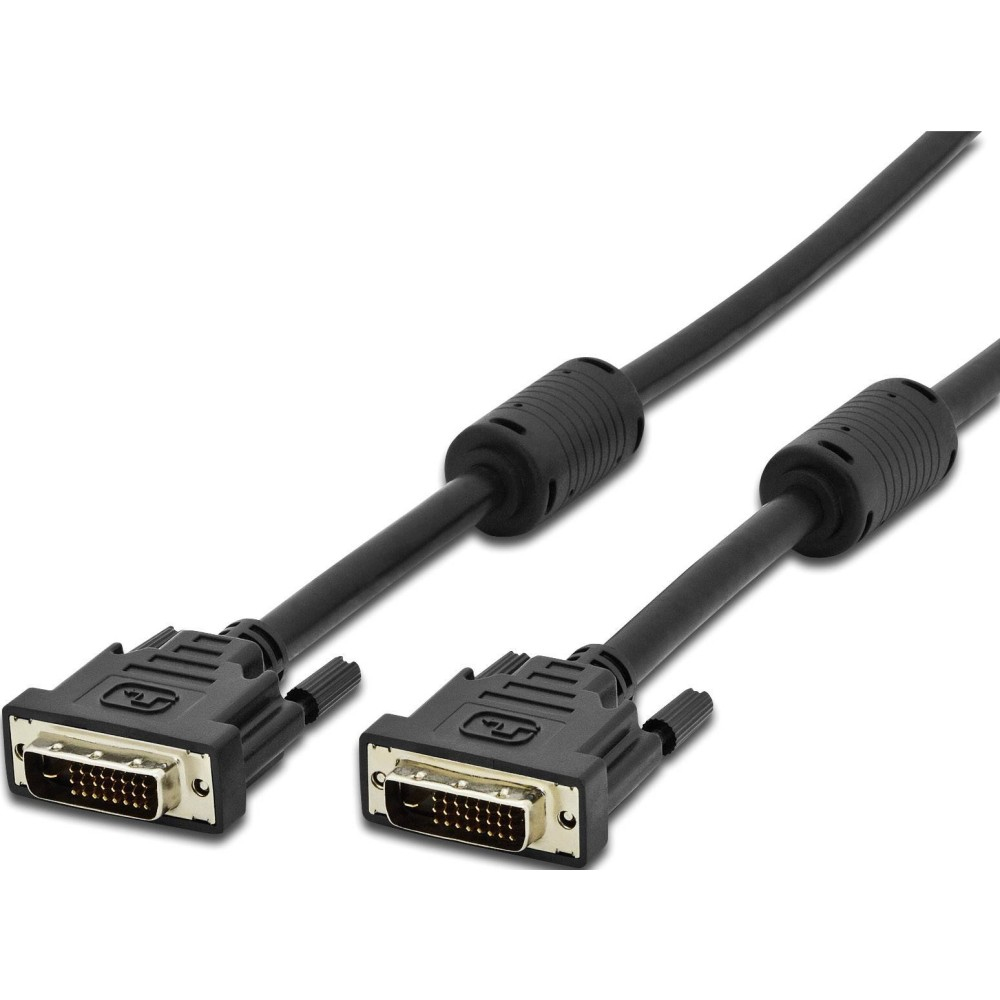 DVI-D Dual-Link Anschlusskabel Stecker/Stecker mit Ferrit, schwarz, 5 m Hersteller: Techly (ICOC-DVI-8150F)