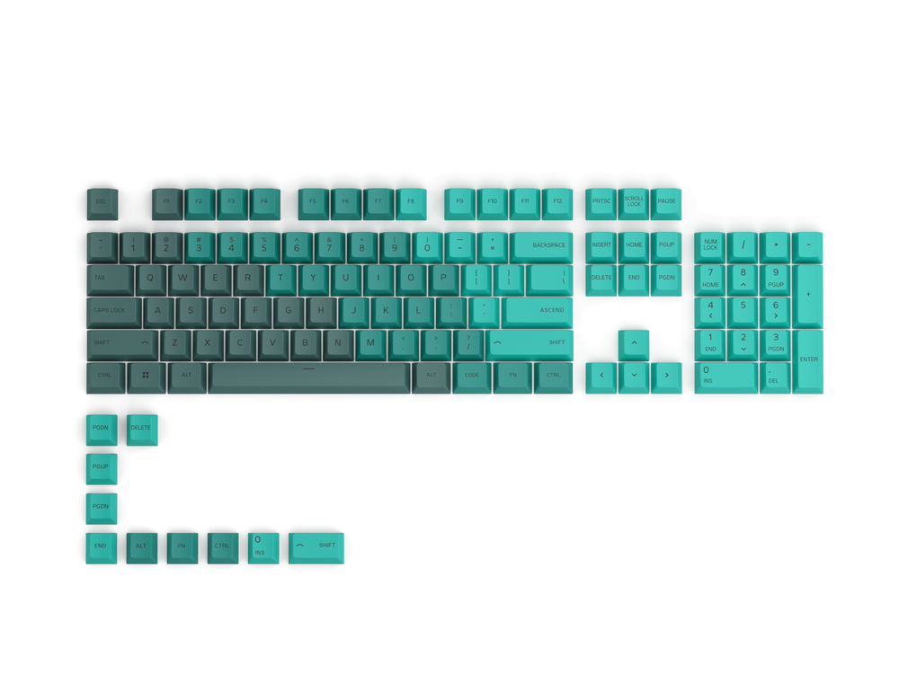 Glorious GPBT Keycaps - 115 PBT Tastenkappen, ISO, ES-Layout, Rain Forest (GLO-KC-GPBT-RF-ES)