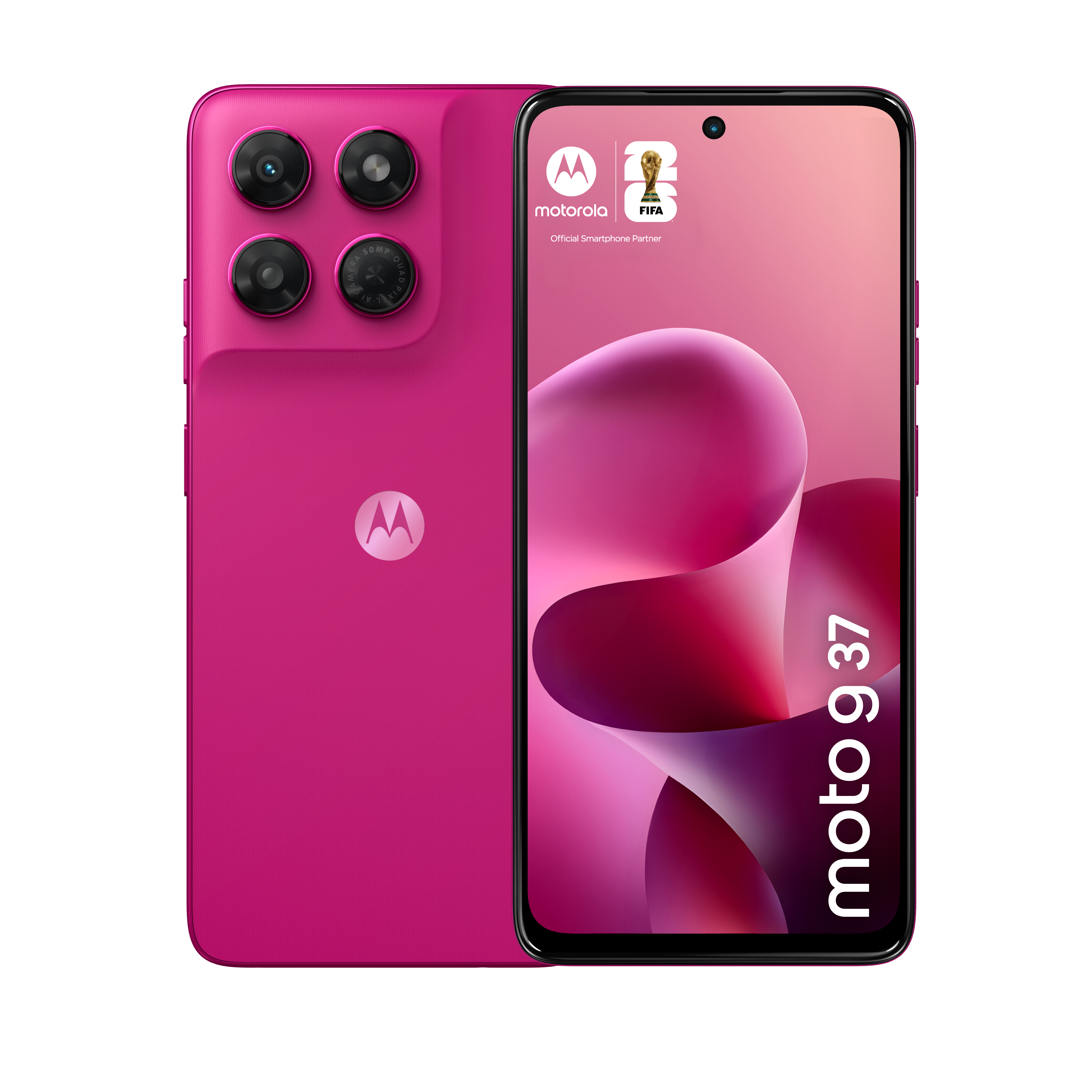 Motorola G37 4GB + 128GB PANTONE® Fuchsia Red Smartphone (6,67 Zoll, 50 MP, 5.100-mAh, Octa-Core, Fingerabdrucksensor, Gesichtserkennung, rot)