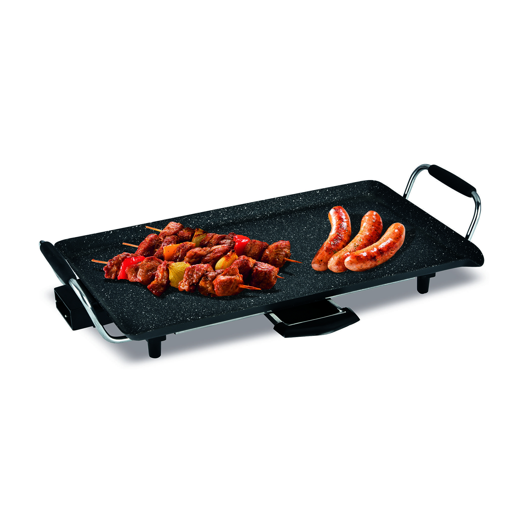 SOGO Elektrischer Tischgrill mit Marmorbeschichtung, 46x26cm, 2000W