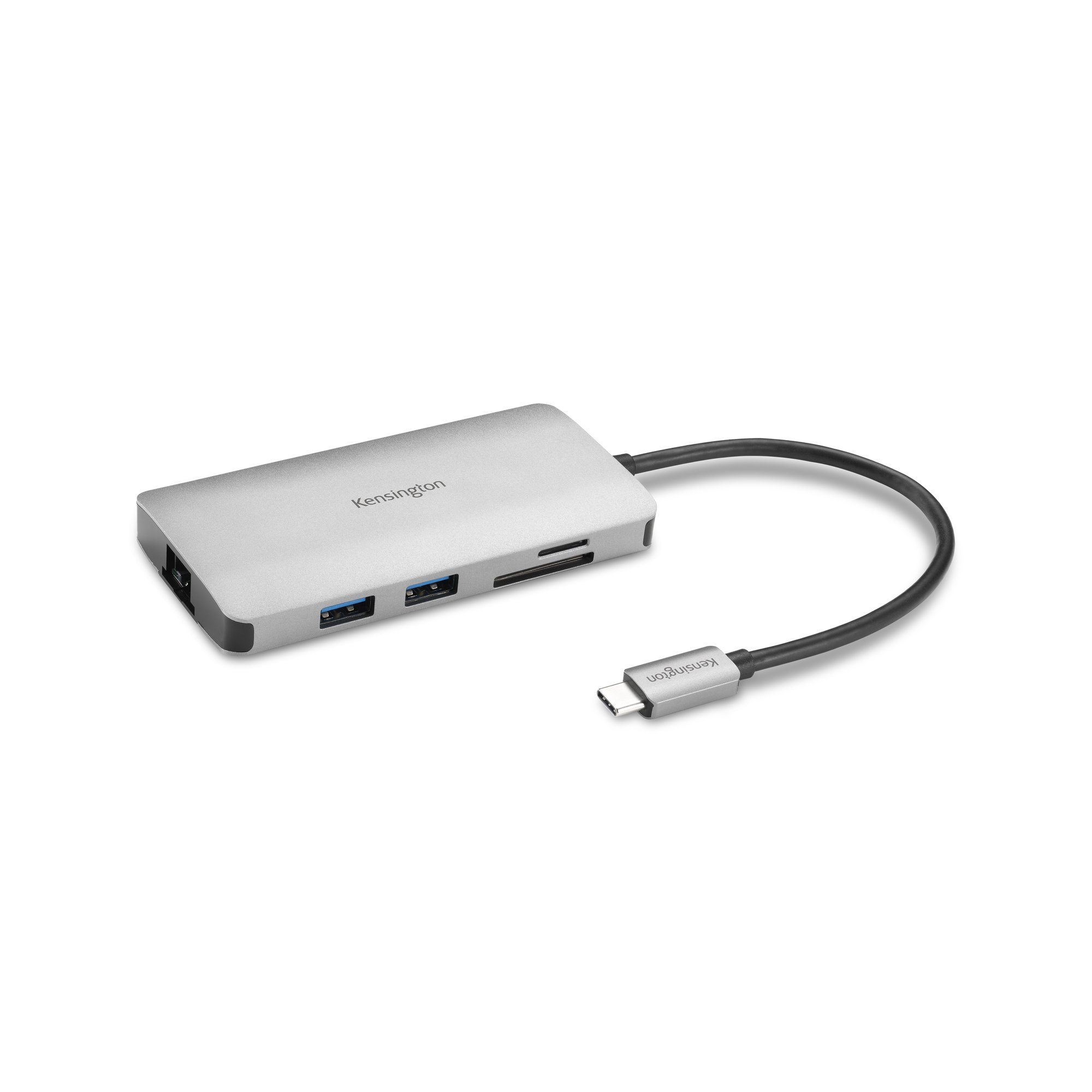 Kensington USB-Hub UH100P USB-C 8-in-1 silber