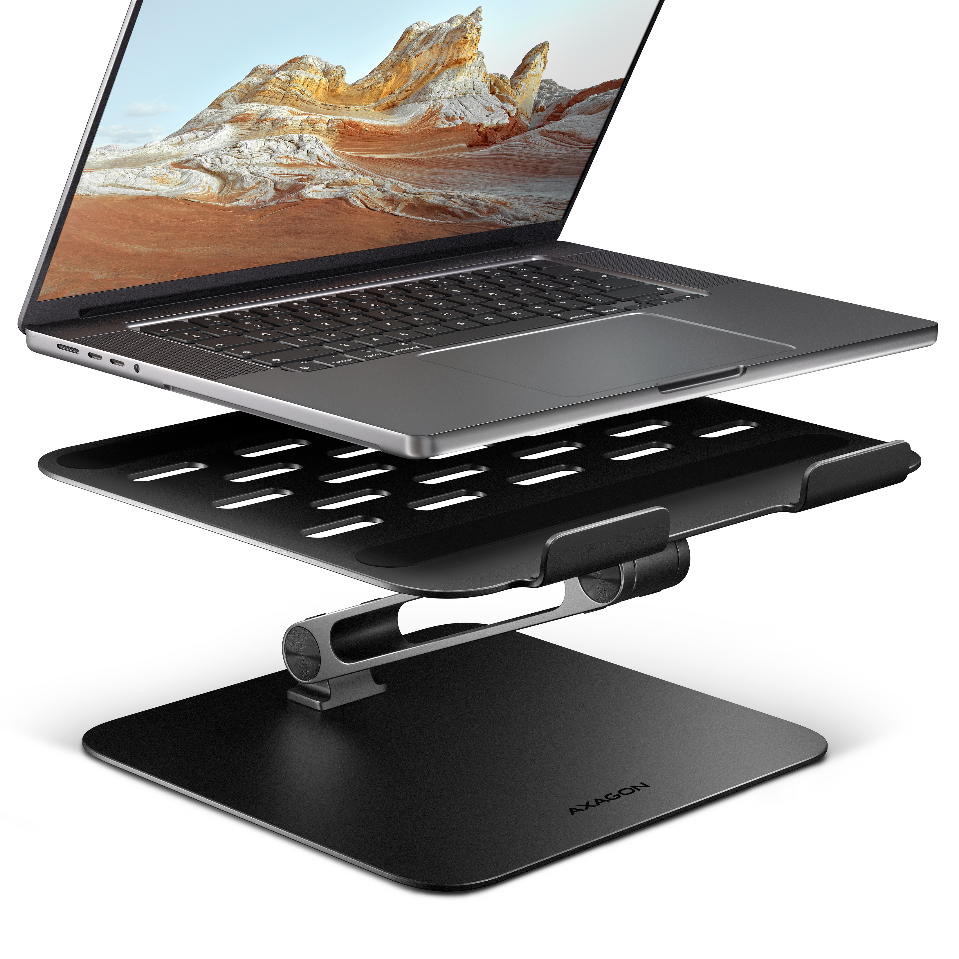 AXAGON STND-LQB Laptop-Staender Doppelgelenk höhenverstellbar faltbar (STND-LQB)