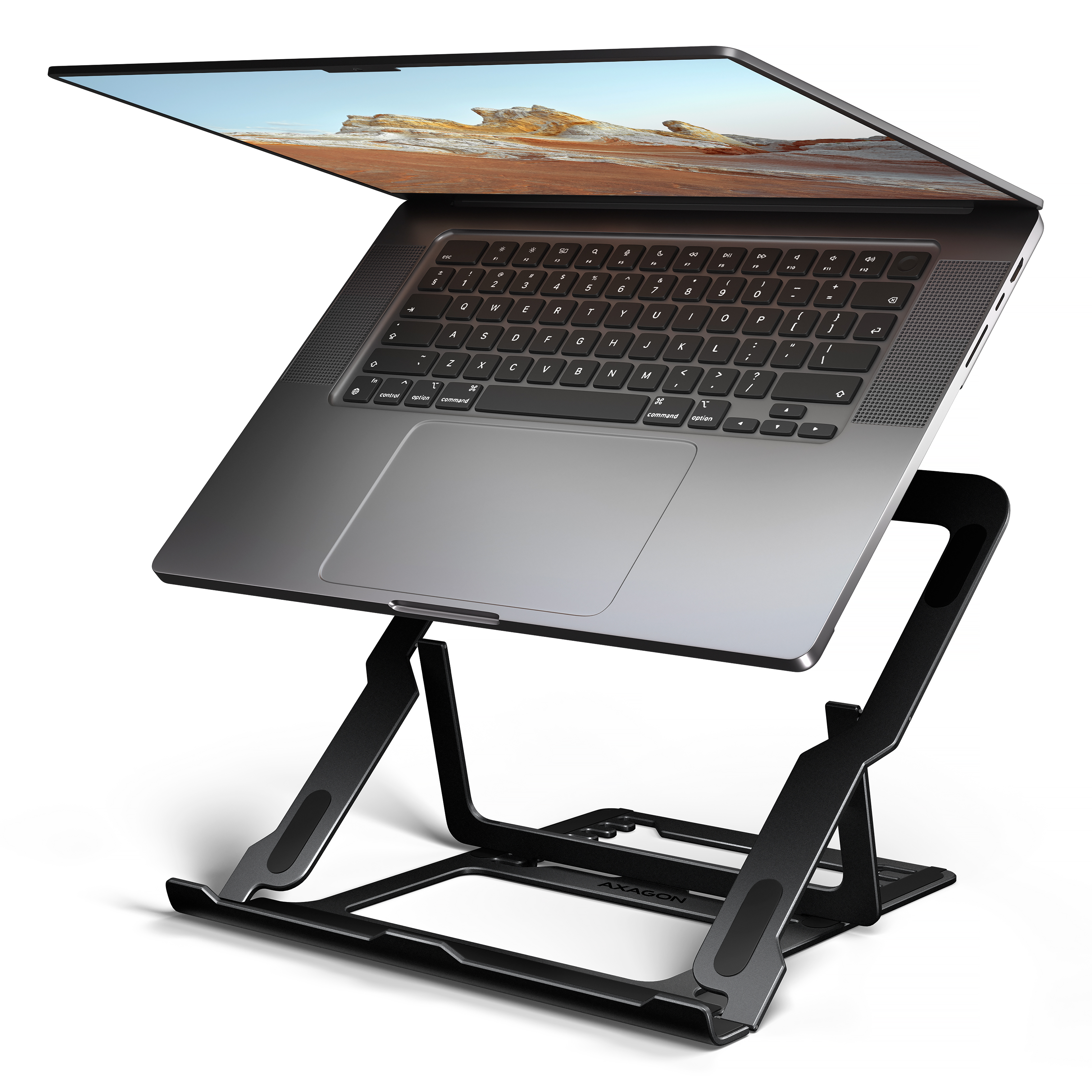 AXAGON STND-LAB Laptop-Staender höhenverstellbar faltbar Aluminium - grau (STND-LAB)