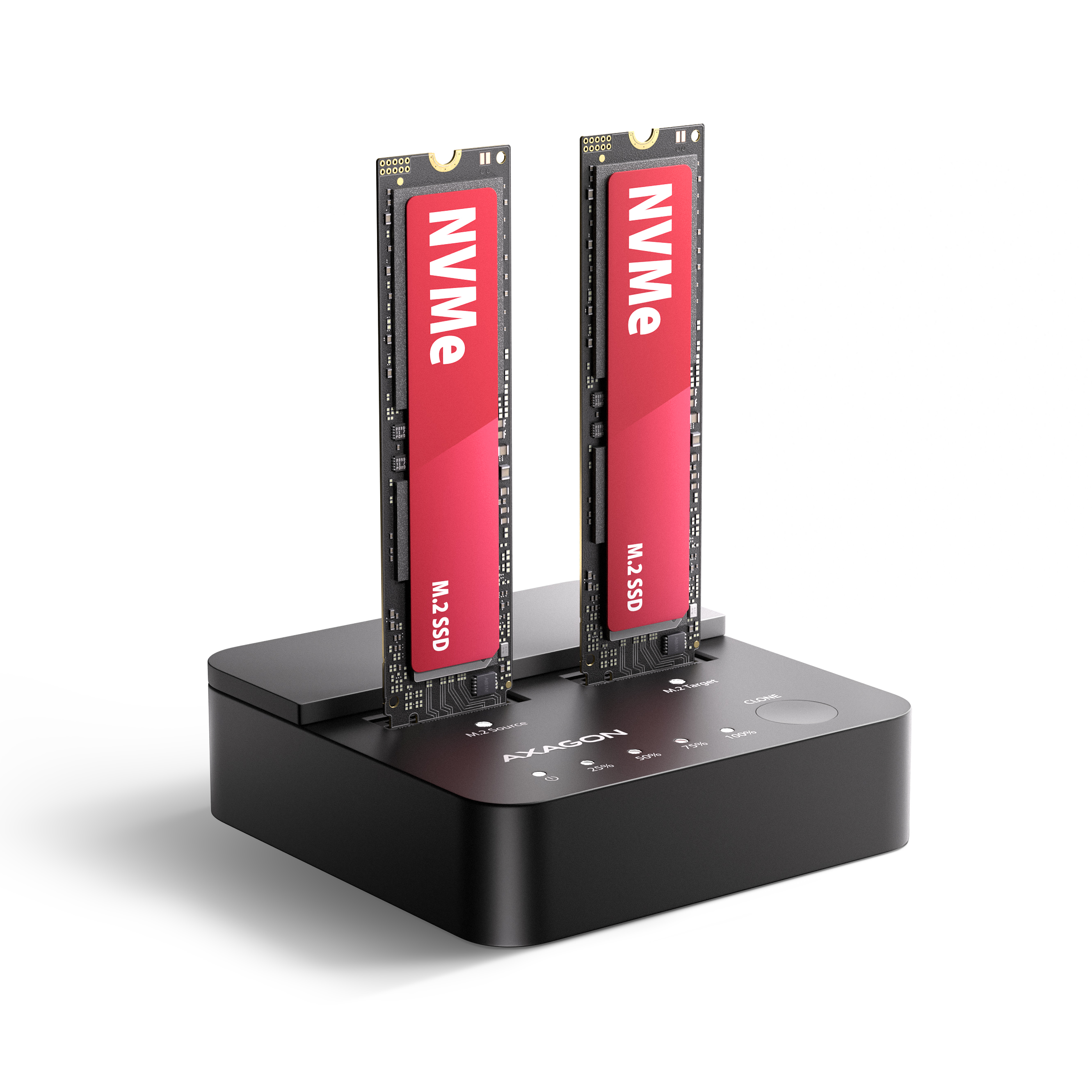 AXAGON ADSA-M2C22L M.2-Dockingstation, USB-C 20Gbps, 2x M.2, Klonfunktion - schwarz (ADSA-M2C22L)