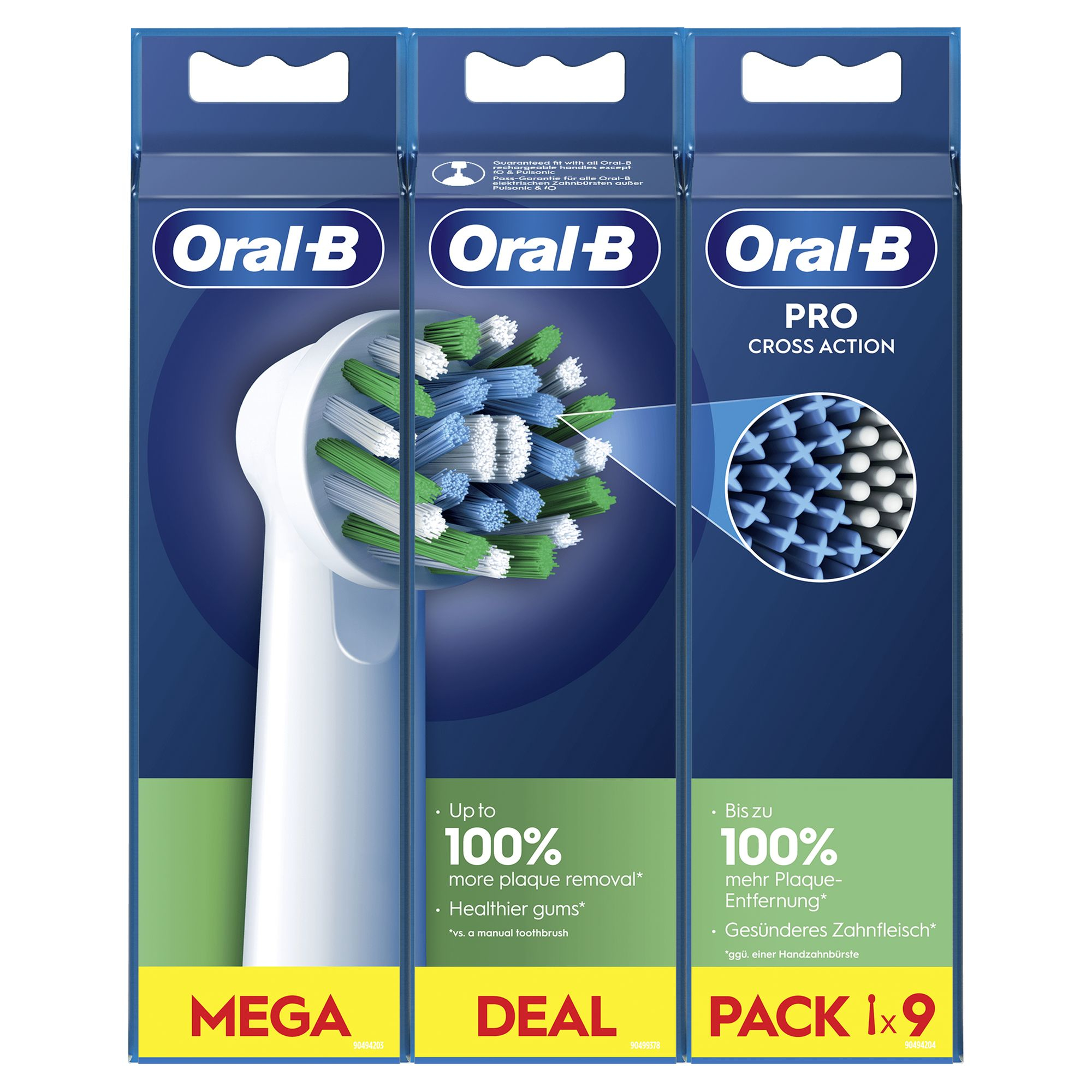 Oral-B PRO Cross Action Mega Deal Pack Zahnbürstenaufsätze, 9 St.