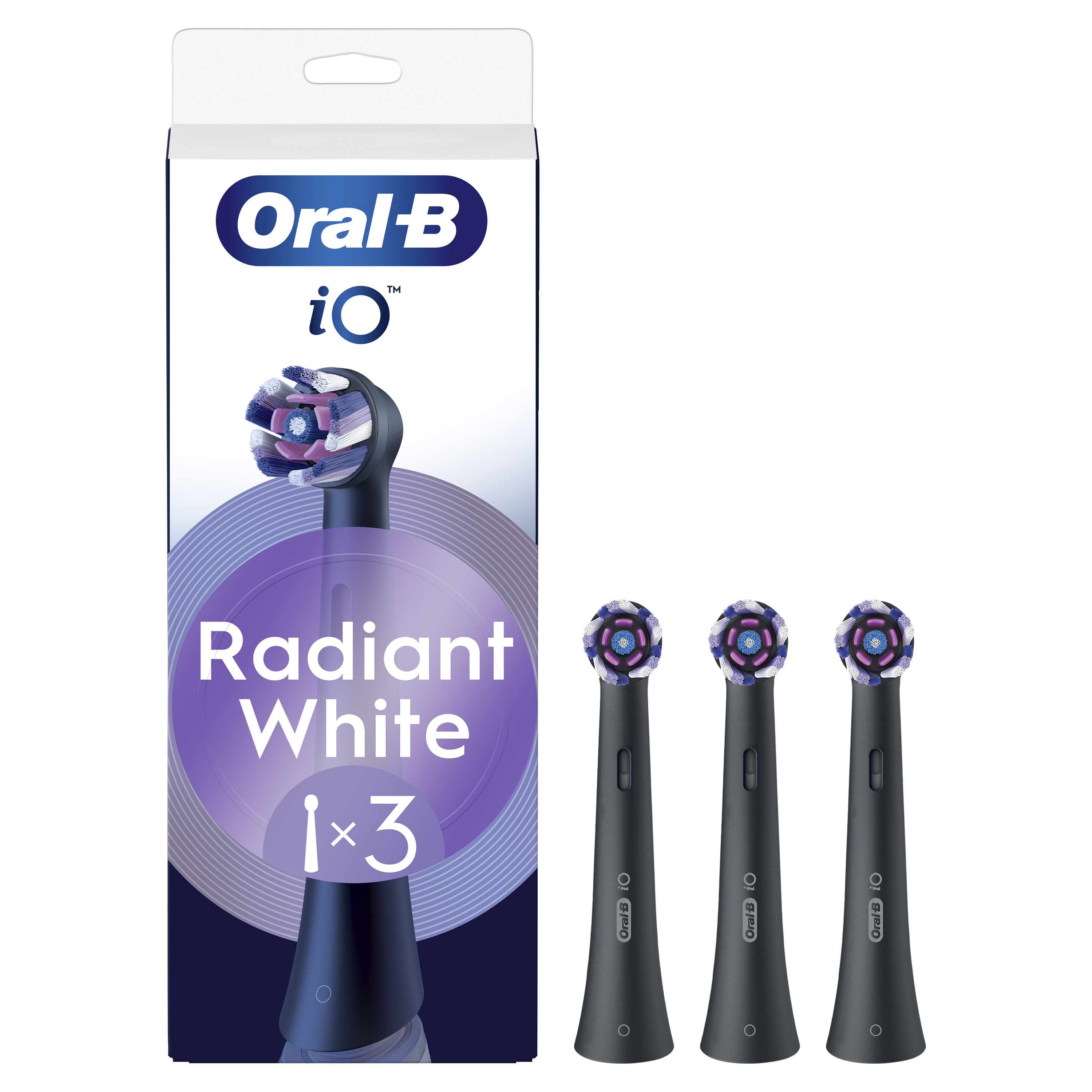 Oral-B iO Radiant White Aufsteckbürsten schwarz 3er Set für iO Serie