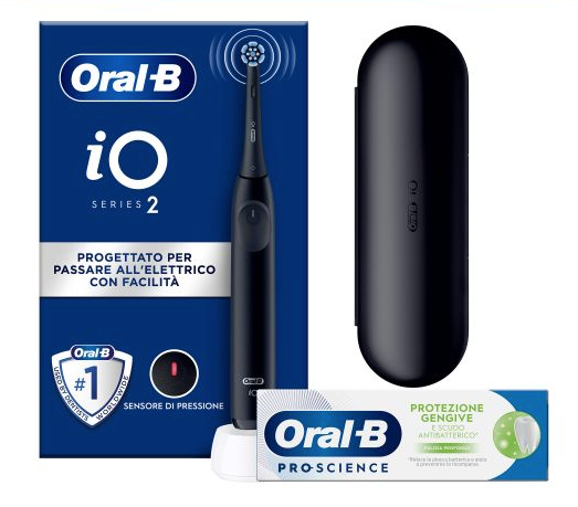 Oral-B iO 2 Elektrische Zahnbürste incl. Reiseetui Black (8700216612159)