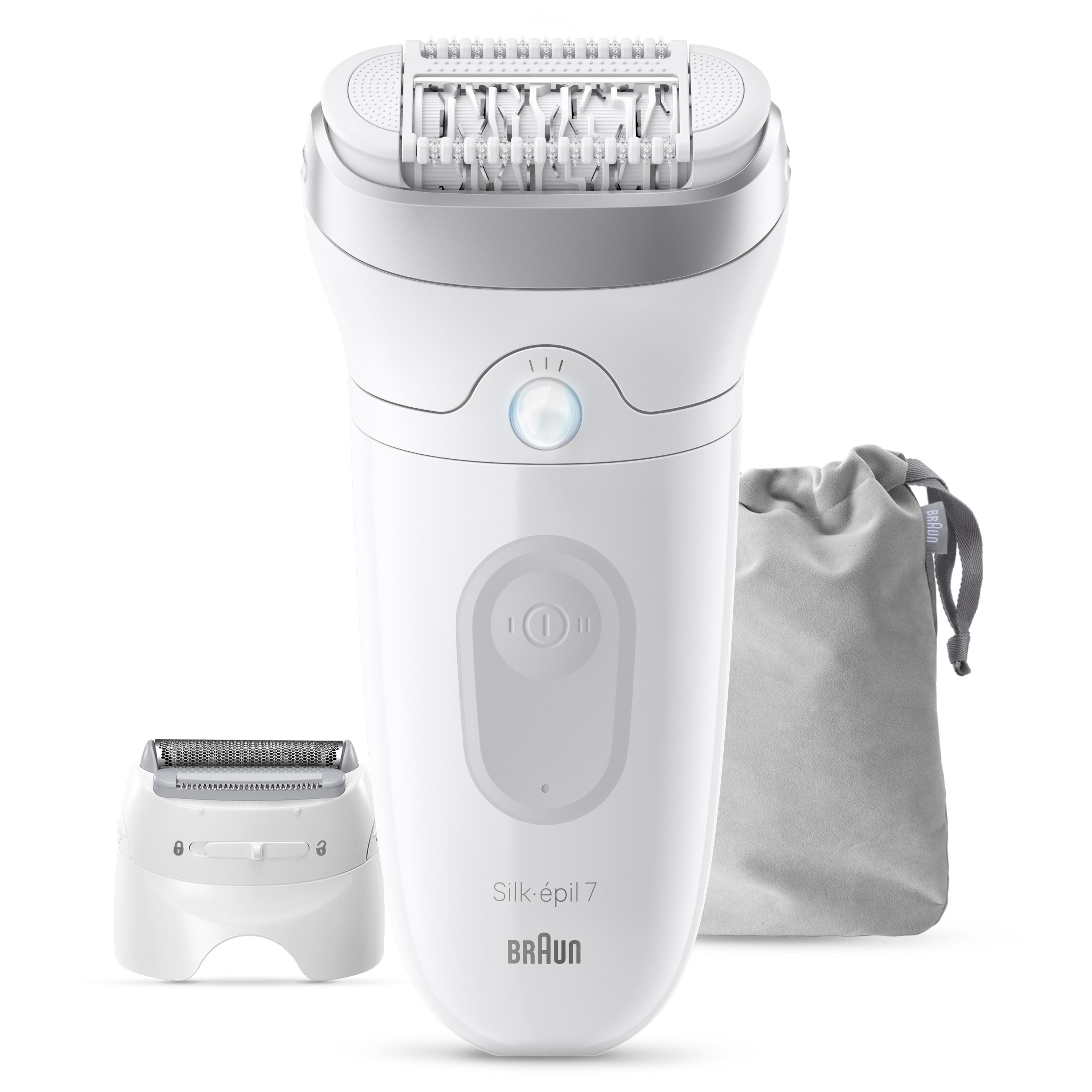 BRAUN Silk·épil 7, Wet & Dry, Langanhaltend glatte Haut, 7-041 Epilierer (Innovative MicroGrip-Pinzetten-Technologie, Massagerollenaufsatz, Lieferumfang: Braun Epilierer, Rasieraufsatz, Trimmeraufsatz, Hautkontaktaufsatz, Tasche, Reinigungsbürste, La