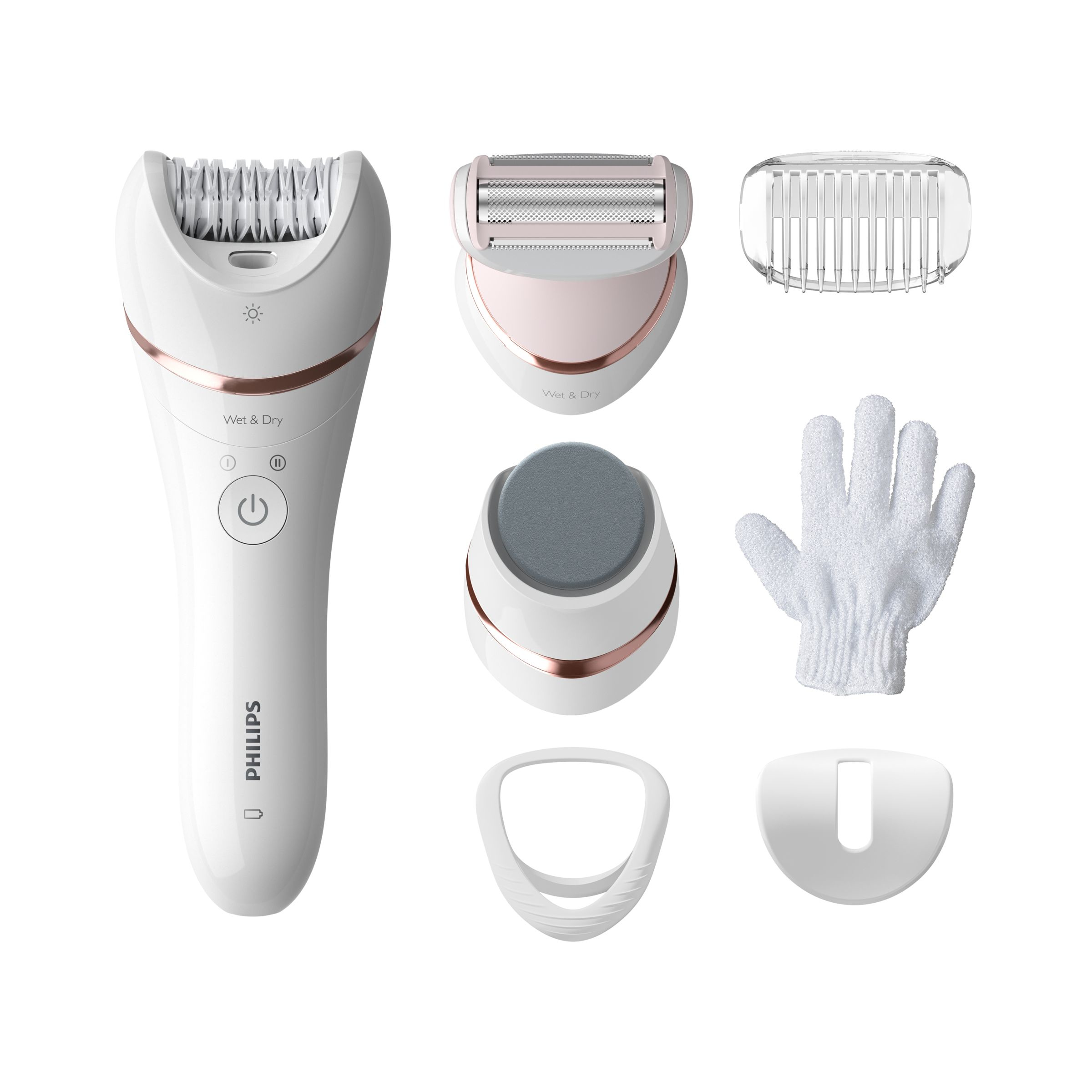 PHILIPS Series 8000 BRE730/10 Epiliergerät weiß