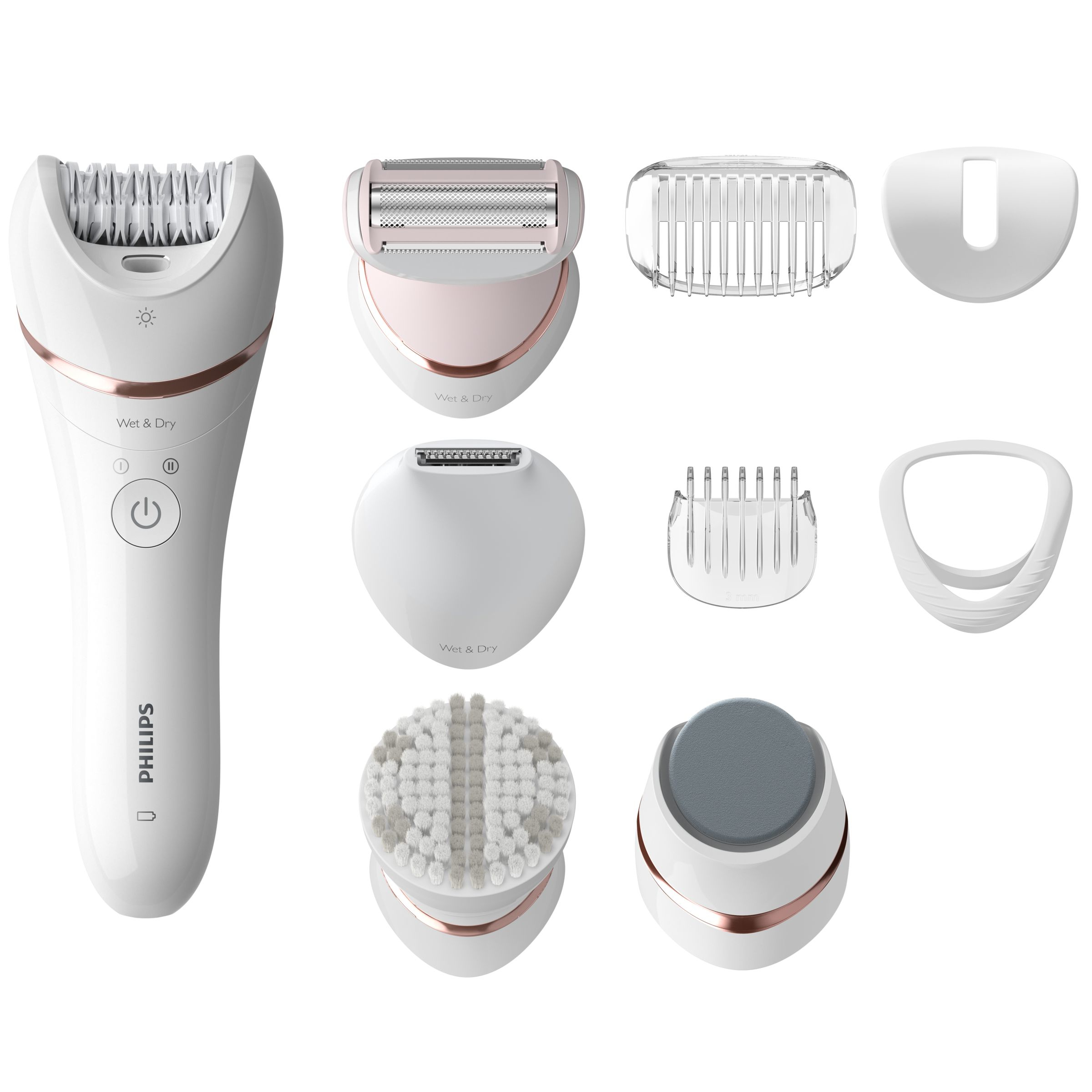 Philips Epilierer Series 8000 BRE740-10, Aufsätze: 8 St., Leistungsstarke Epilation (BRE740/10)