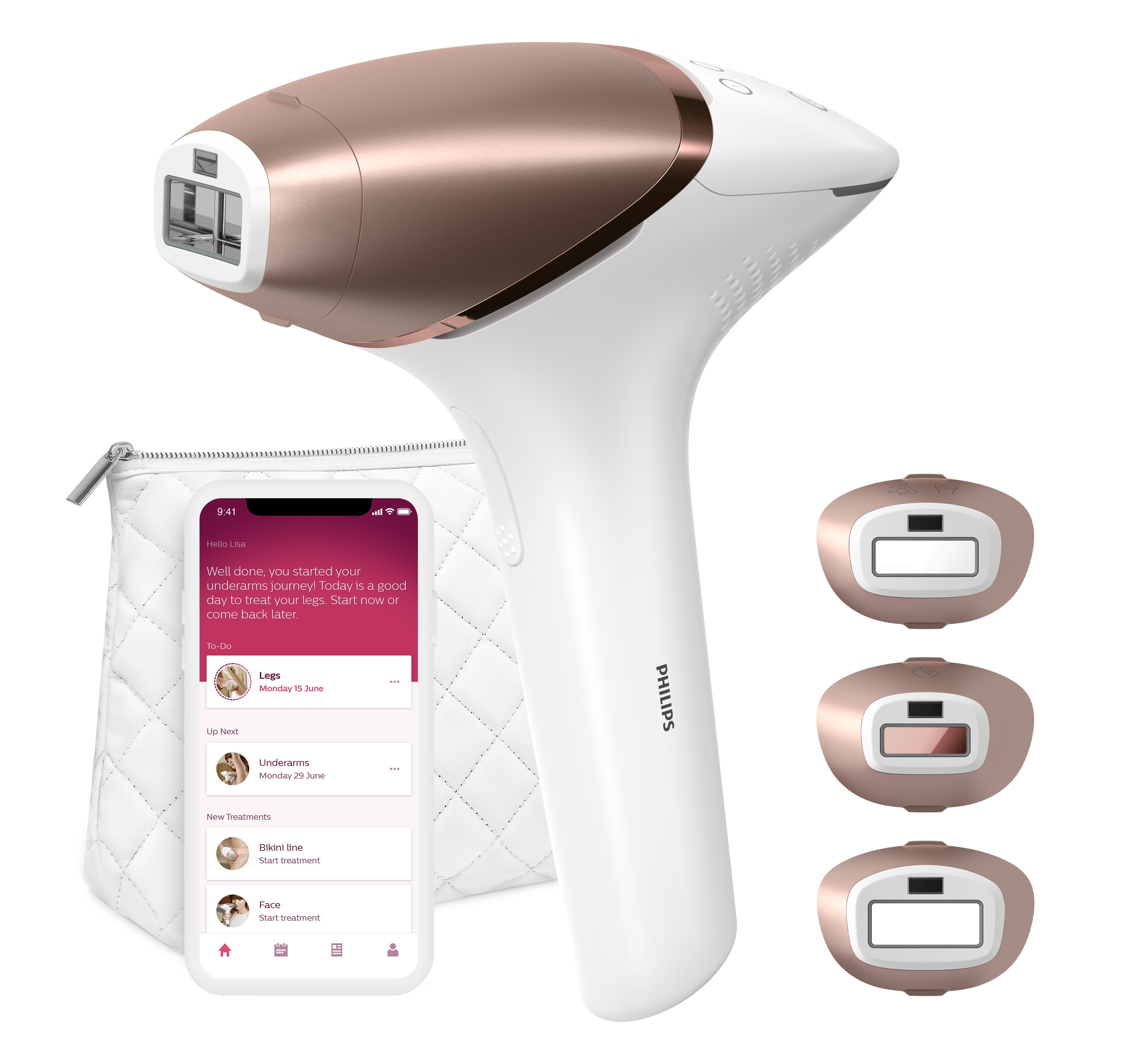 Philips Lumea 9000 Series BRI955/00 IPL Haarentfernungsgerät Licht-Haarentferner für Körper, Gesicht und Bikinizone, Hautton-Sensor, UV-Filter (BRI955/00)
