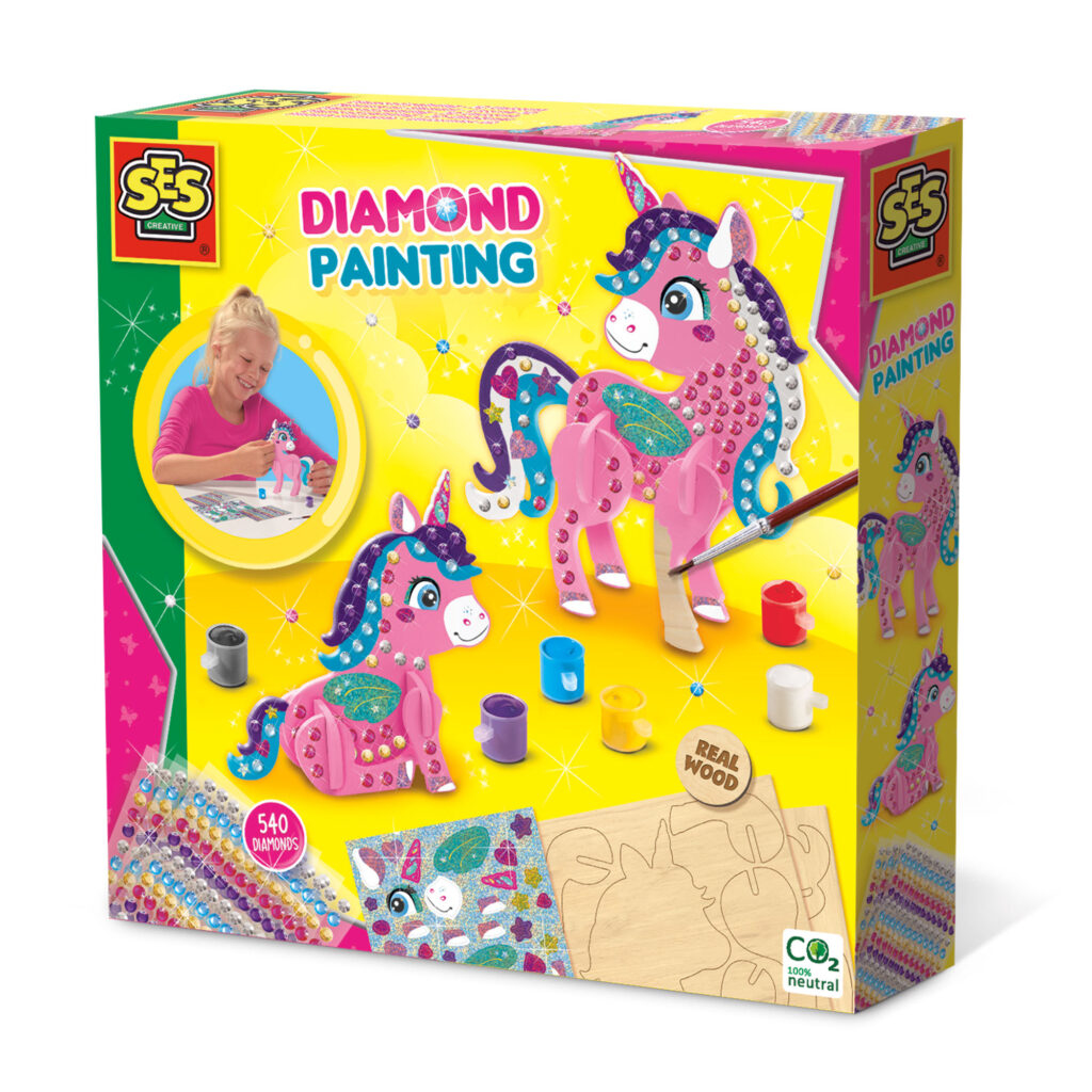 SES Creative® Diamond Painting 3D Einhörner mehrfarbig