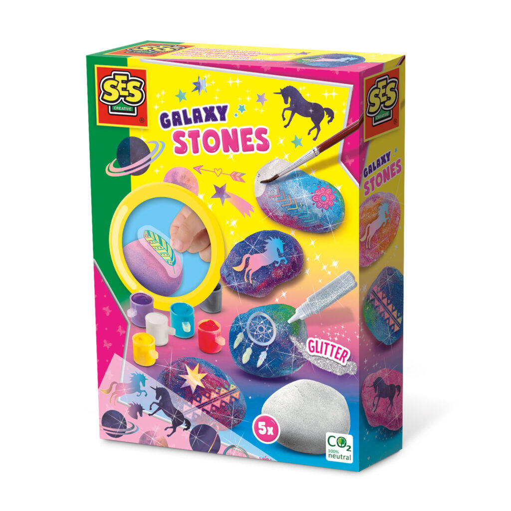 SES Creative® Bastelset Steine designen Galaxy mehrfarbig
