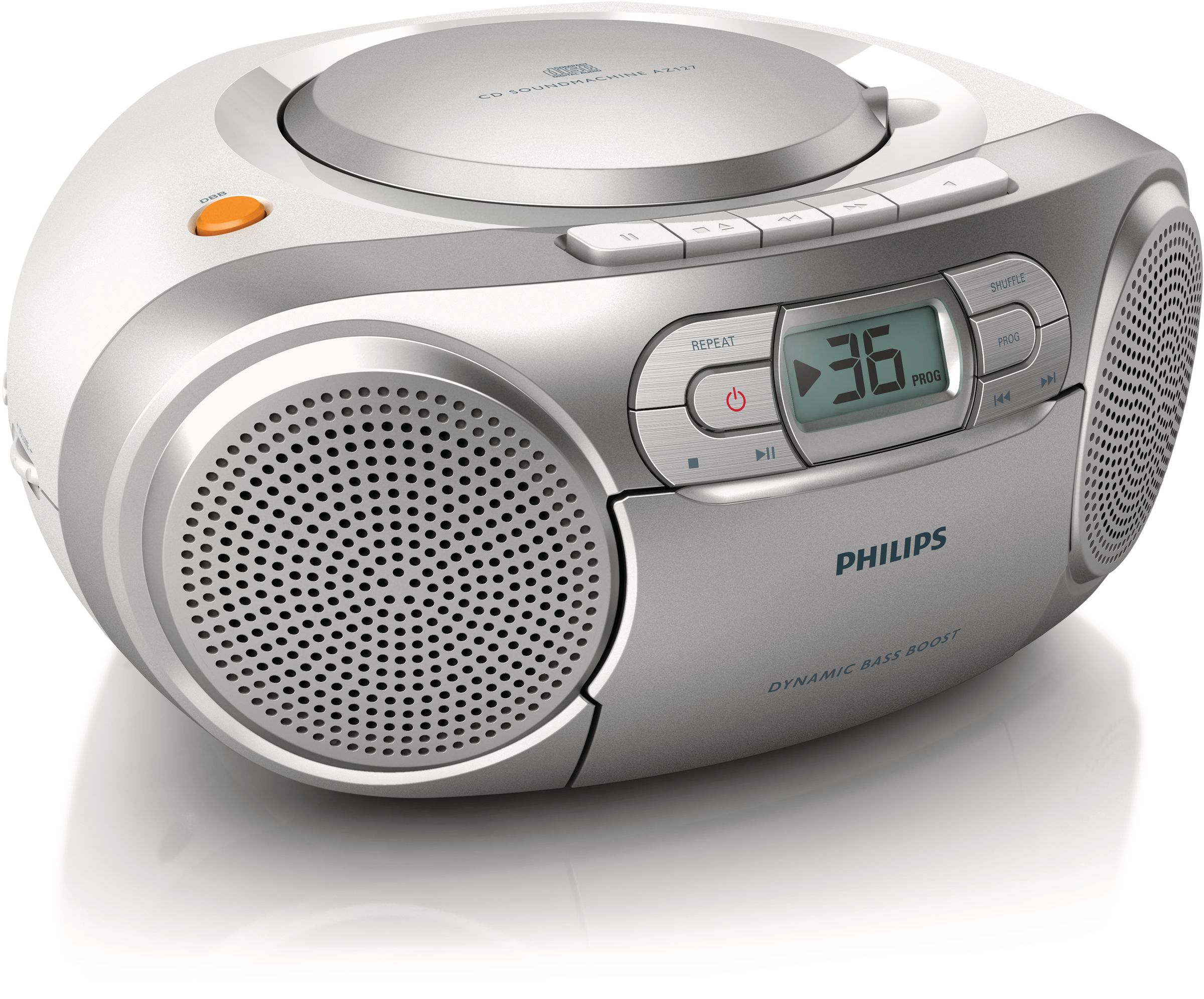 Philips AZ127 Radiorekorder mit CD-Spieler und Kassettendeck
