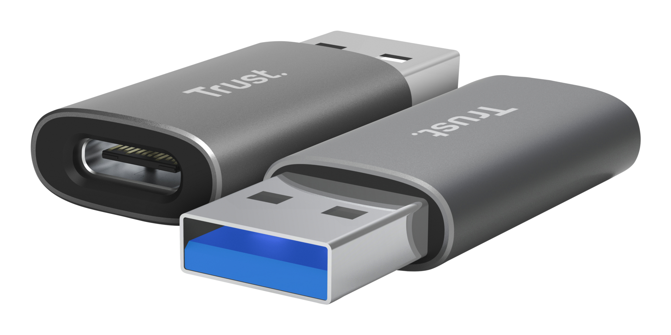 Trust Calyx Adapter USB-A auf USB-C, 2er Pack - Schwarz