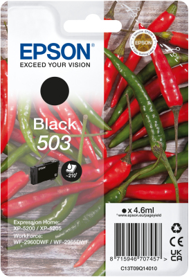Epson 503 - 4.6 ml - Schwarz - original - Blister mit RF- / aktustischem Alarmsignal - Tintenpatrone - für Expression Home XP-5200, XP-5205, WorkForce WF-2960DWF, WF-2965DWF