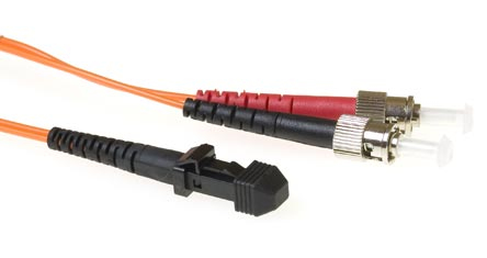 ACT 2 meter LSZH Multimode 62.5/125 OM1 fiber patch cable duplex with MTRJ and ST connectors. Mtrj-st 62.5/125 om1 du 2.00m (RL4002)
