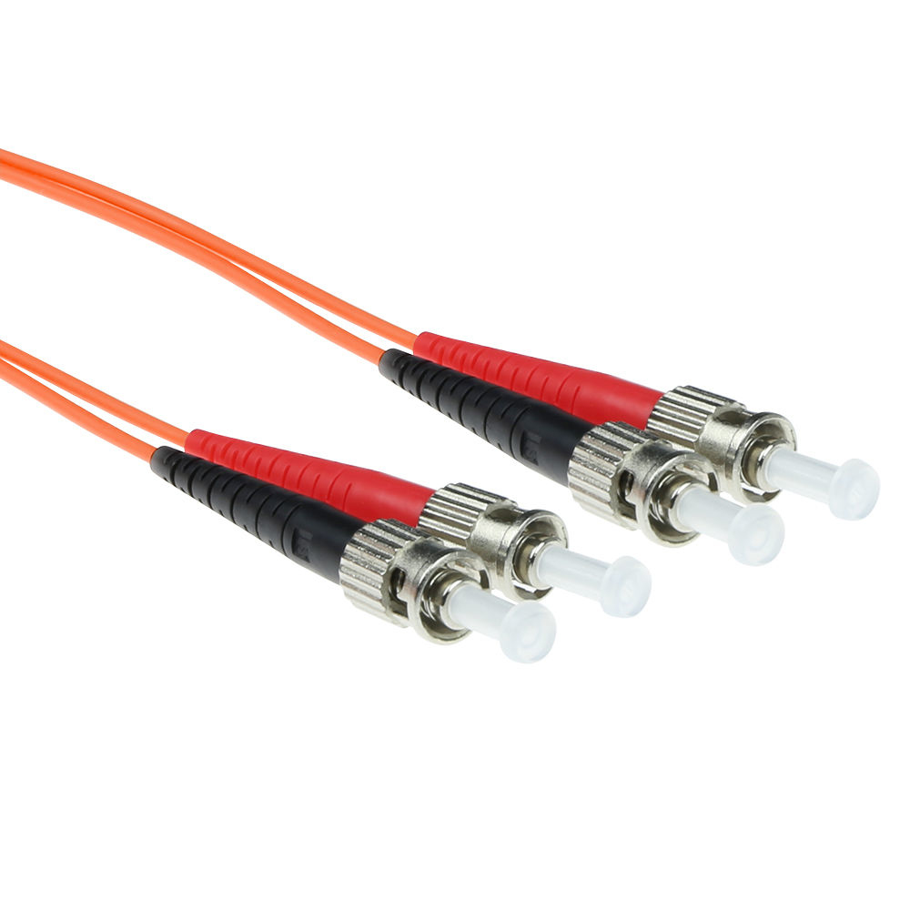 ACT 10 meter LSZH Multimode 62.5/125 OM1 fiber patch cable duplex with ST connectors. St-st 62.5/125 om1 dup 10.00m (RL1010)