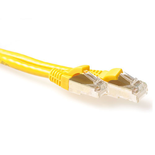 ACT Yellow 15 meter LSZH SFTP CAT6A patch cable snagless with RJ45 connectors. Cat6a s/ftp lszh sng yl 15.00m (FB7815)