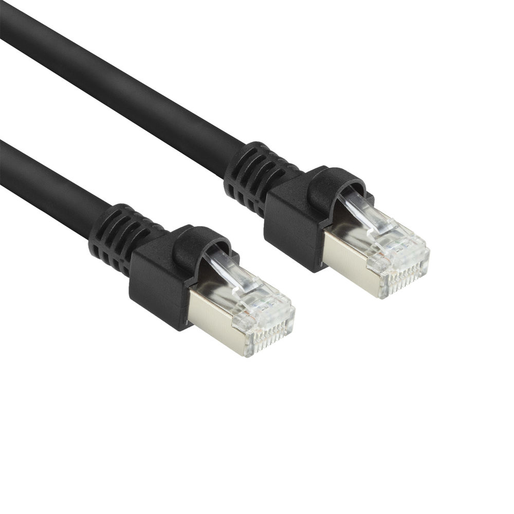 ACT Black 0.5 meters S/FTPCat.7 Rohkabel PUR flex patch cable snagless with RJ45 connectors (CAT6A compliant) (FB8500)